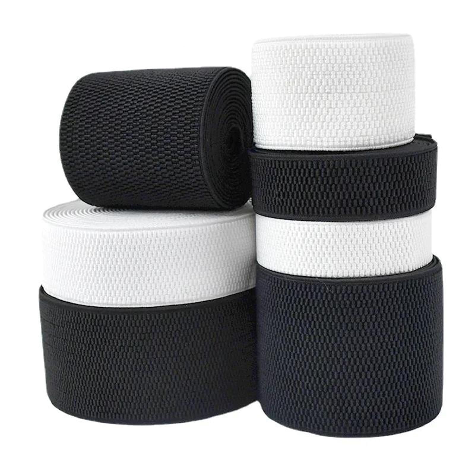 Bandas elásticas Banda elástica Ancha y Plana 4 Metros (2,5-10 cm) de Cinta de Goma for Coser Ropa, Cinturilla, Falda, cinturón, Accesorios de Ropa, Color Negro, 100 mm(Schwarz,60mm)