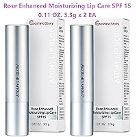 Vista 2 de Atomy Lip Glow 0.12 oz x 2 EA - Bálsamo hidratante para el cuidado de los labios con color rosa natural