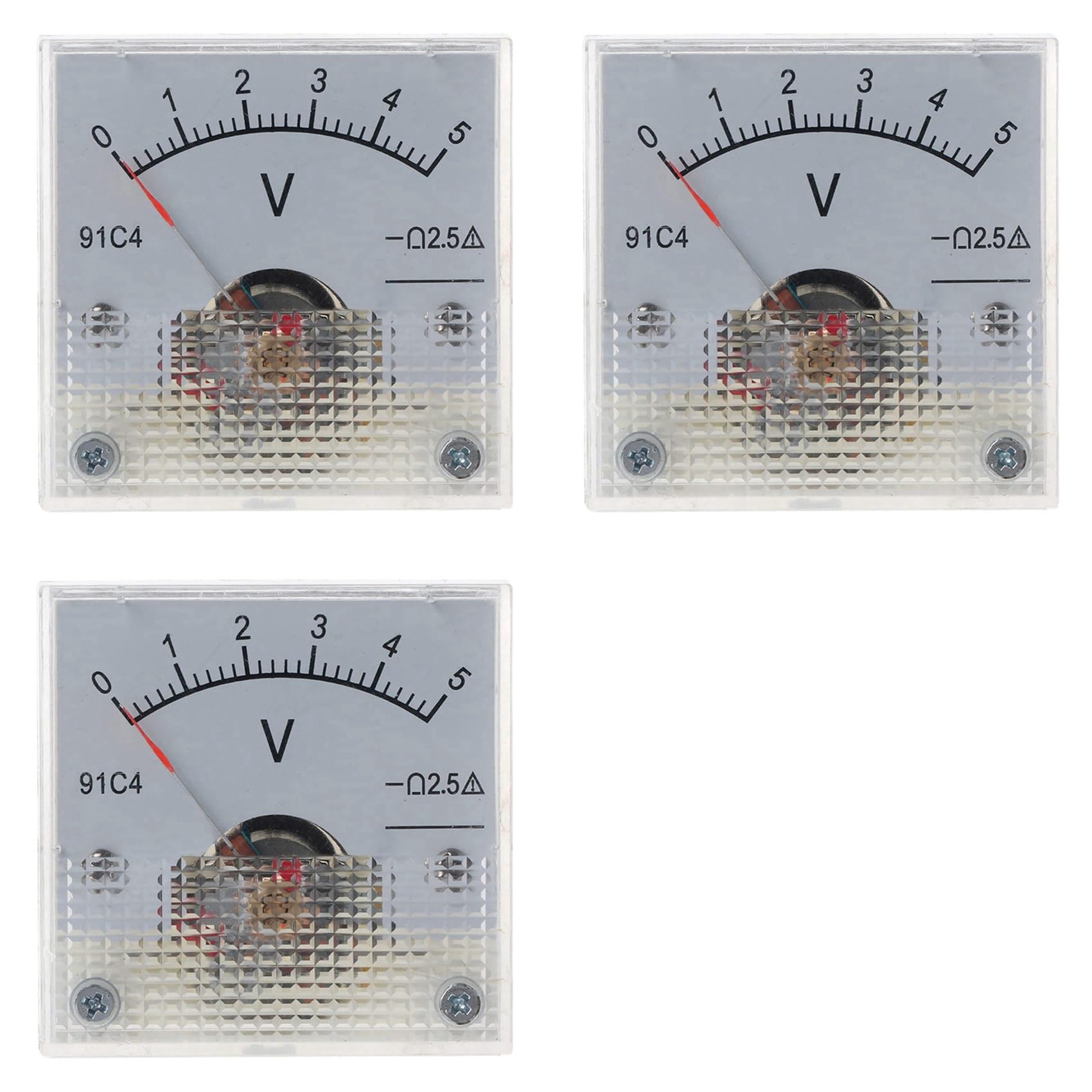 Jnchdghwa As Shown 3X Voltmeter 91C4 For Voltmeter Analog Panel Meter Mechanical Type 5V Style