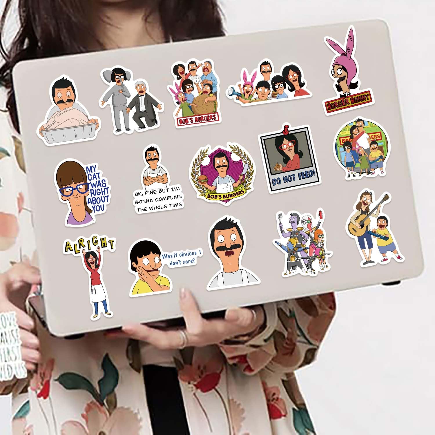 Bob’s Burgers naklejki na laptopa, 100 sztuk, winylowe, zestaw naklejek na samochód, bagaż, deskorolkę, motocykl, dla młodzieży i dorosłych
