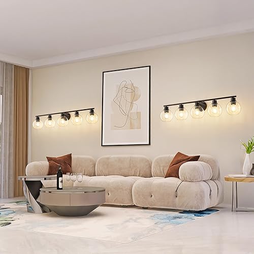 Miniatura 83 de Lámpara de tocador de baño de 3 luces negras y doradas con pantallas de vidrio, aplique de pared industrial Negro y Dorado,Dorado,Negro