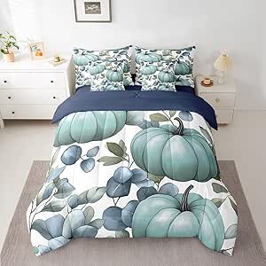 Amazon.com: Erosebridal Fall Pumpkin 7 Pcs Comforter Set Queen ...