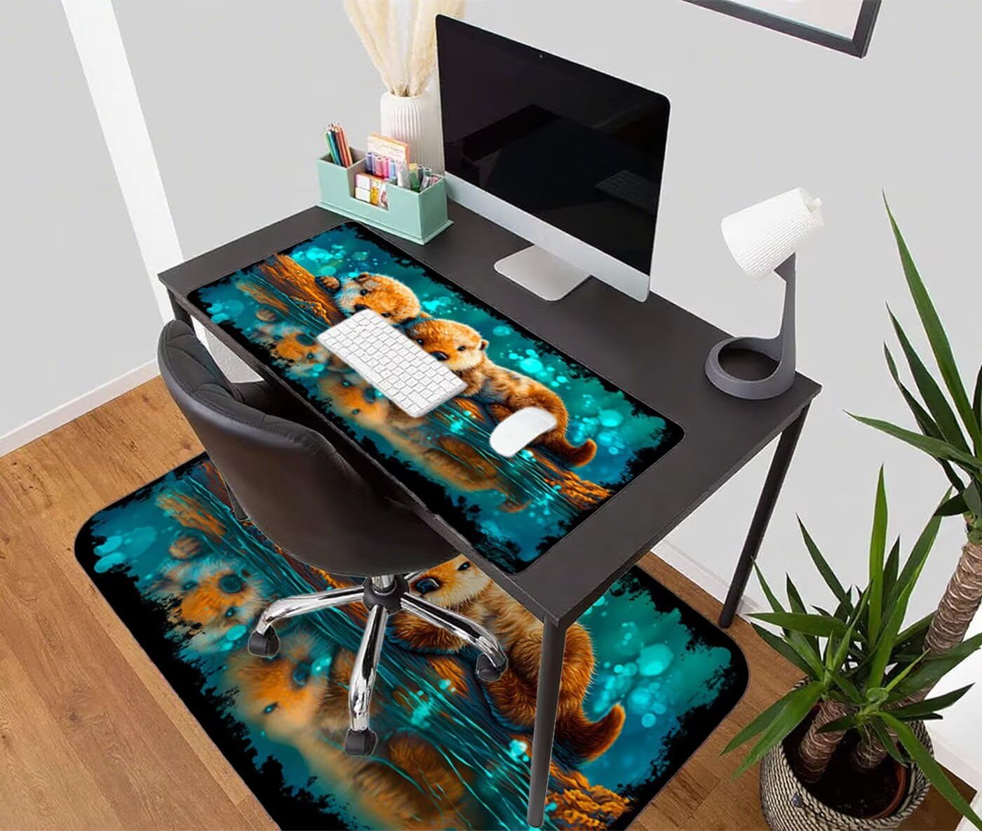 Podkładka pod mysz XXL 1200 x 600 mm duża podkładka pod mysz dla graczy leniwce pod ręką biurko szyte krawędzie antypoślizgowe do komputera, laptopa poprawia dokładność i szybkość, zwierzę S-6563