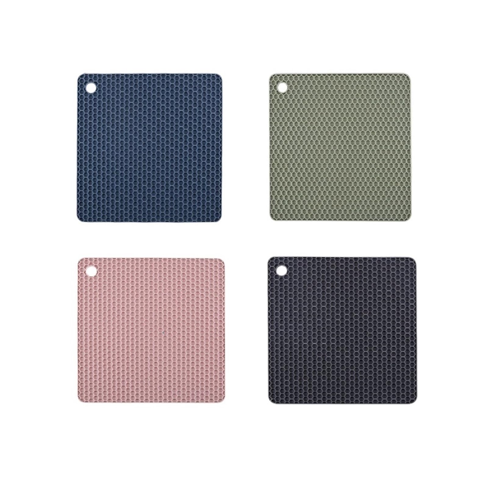 2/4 Szt. Żaroodporna Mata Silikonowa Podstawki Pod Kubki Podkładki Antypoślizgowe Uchwyt Na Garnek Podkładka Stół Akcesoria Kuchenne(4pcs Square)