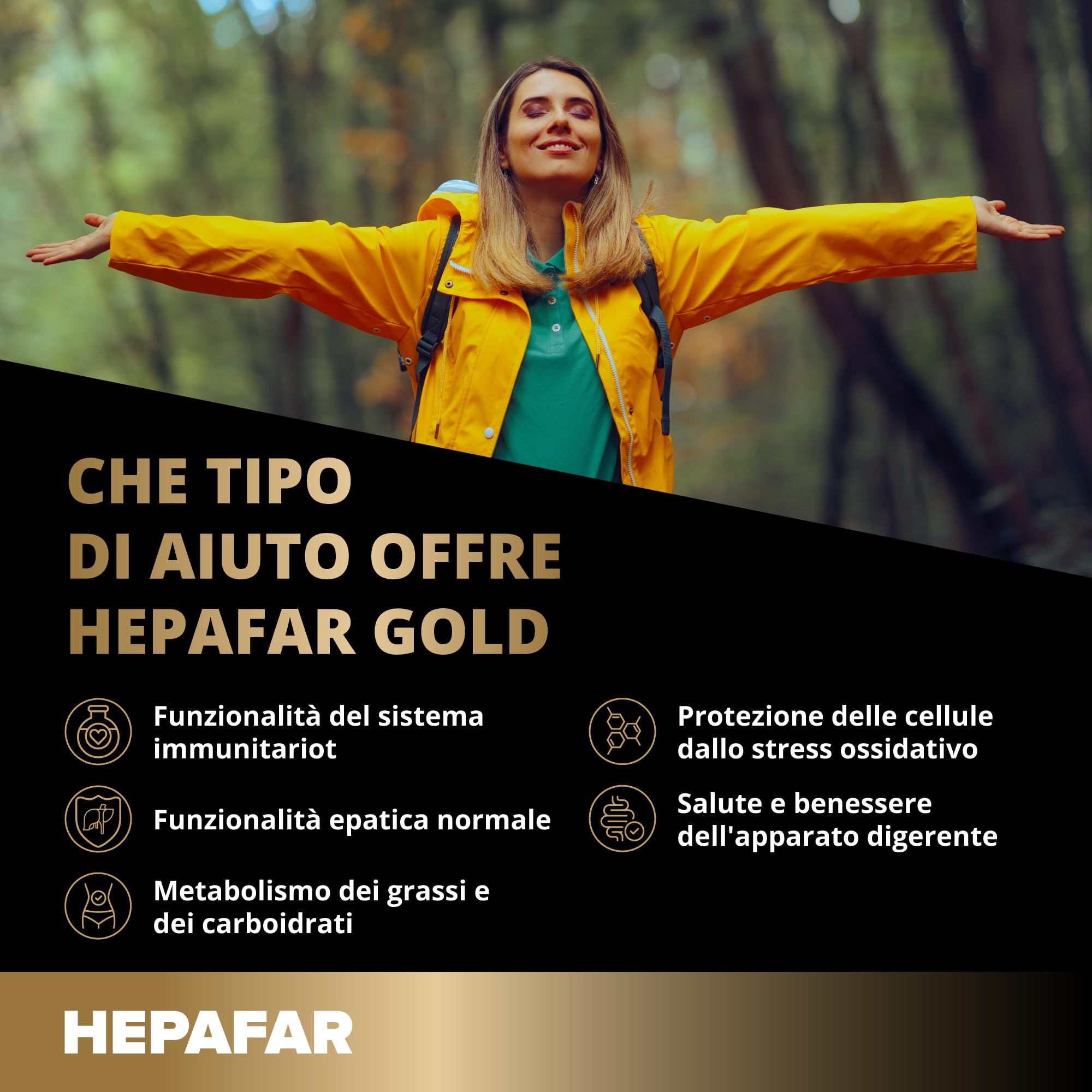 Hepafar Gold Premium con Glutatione, Curcuma, Cardo Mariano, Colina, Carciofo e Zenzero - Integratore per il fegato, 60 capsule, di Sensilab