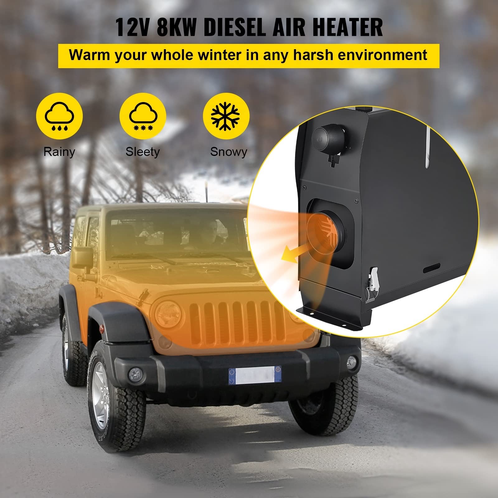 12V 8KW podgrzewacz wysokoprężny,podgrzewacz powietrza Diesla w jednym,Szybkie ogrzewanie,tłumik,podgrzewacz parkingowy z silnikiem Diesla dla rodziny samochodów