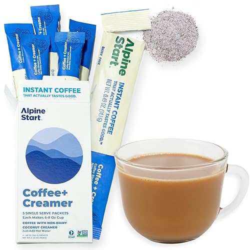 Alpine Start Café instantáneo de alta calidad crema de coco sin lácteos café arábica colombiano 100 de alta altitud sin OMG sin lácteos sin soja 5