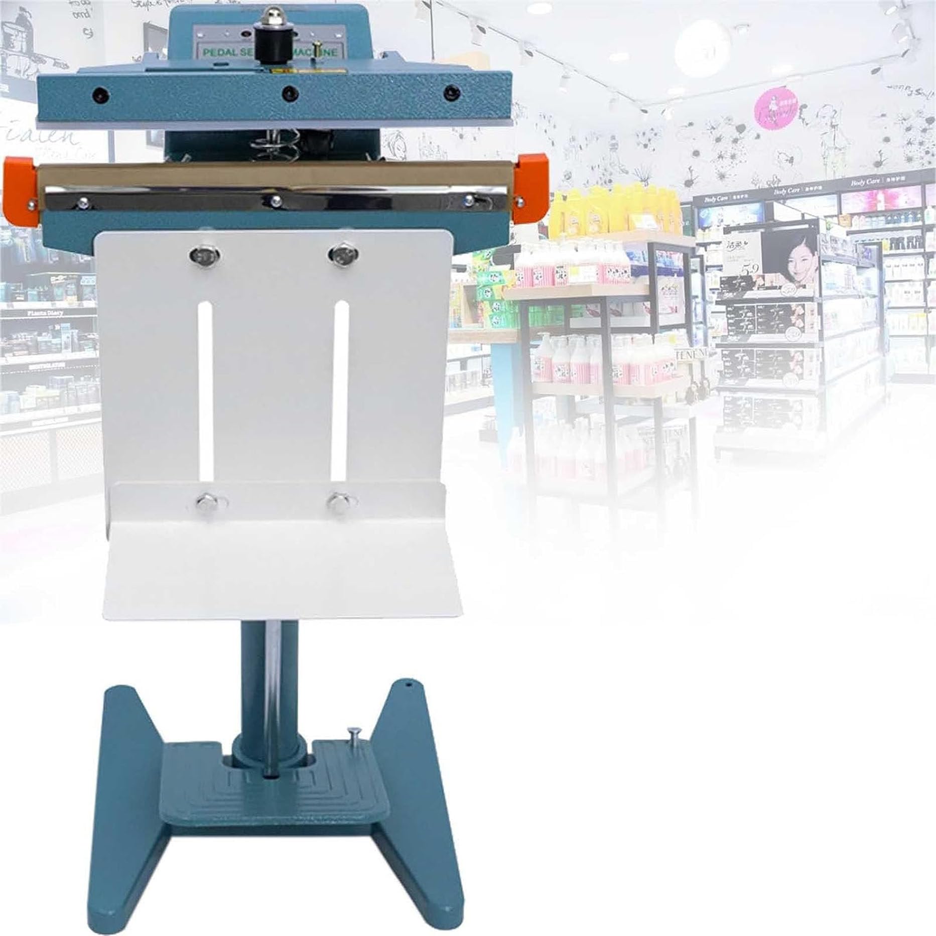 IUokLU Commercial Foot Pedal Heat Sealer Machine, 350Mm/450Mm Impulse Plastic Bag Sealing Machine, Impulse Welder For All Thermoplastic Plastic Foils