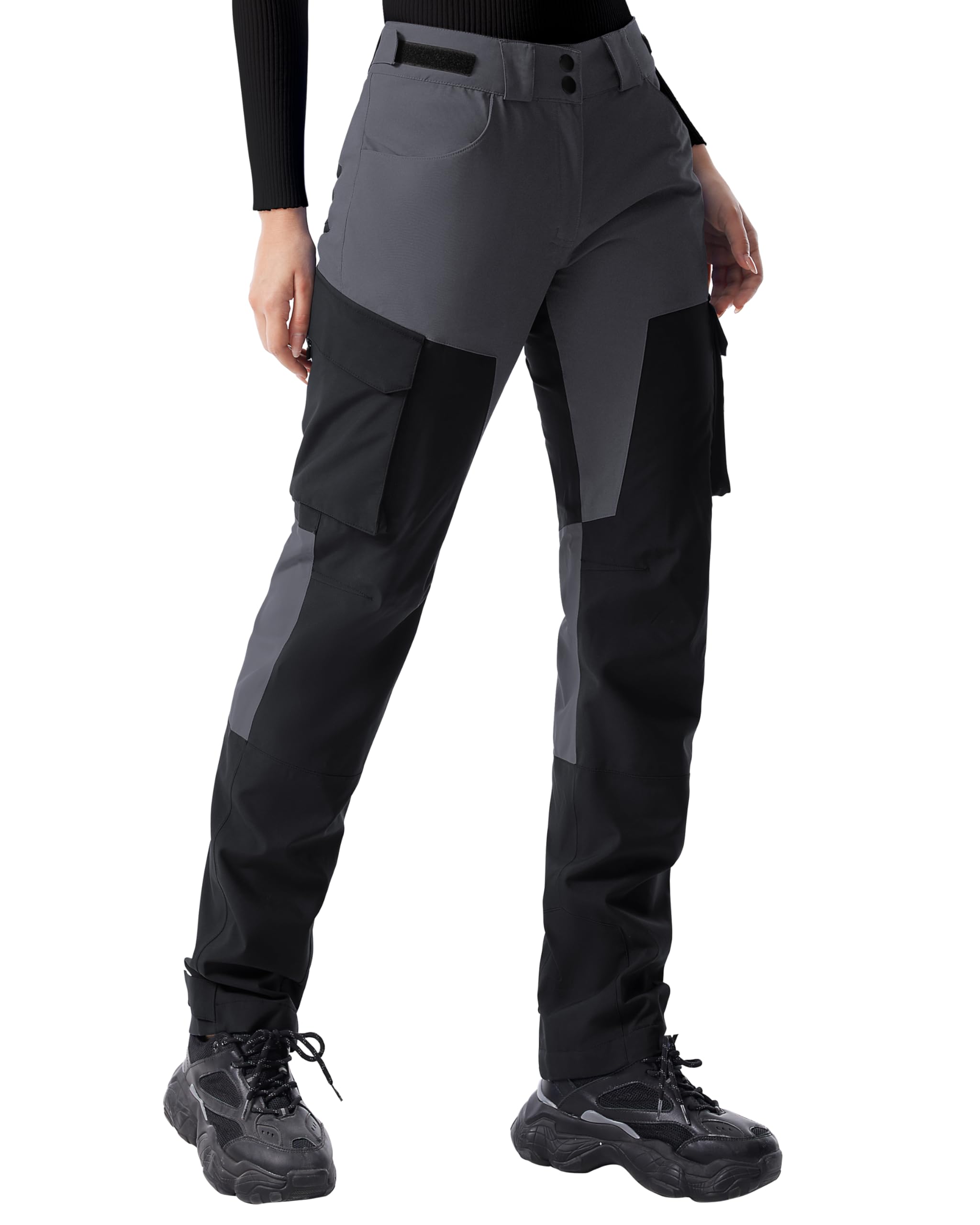 ATLASLAVA Wanderhose Damen Wasserdicht Arbeitshose Cargohose Strapazierfähige Winddicht für Outdoor-Aktivitäten