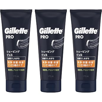 Gillette [Bulk Purchase] Gillette PRO Shaving Gel 5.9 fl oz (175 ml) x 3 Pieces, Shaving Razor for Men