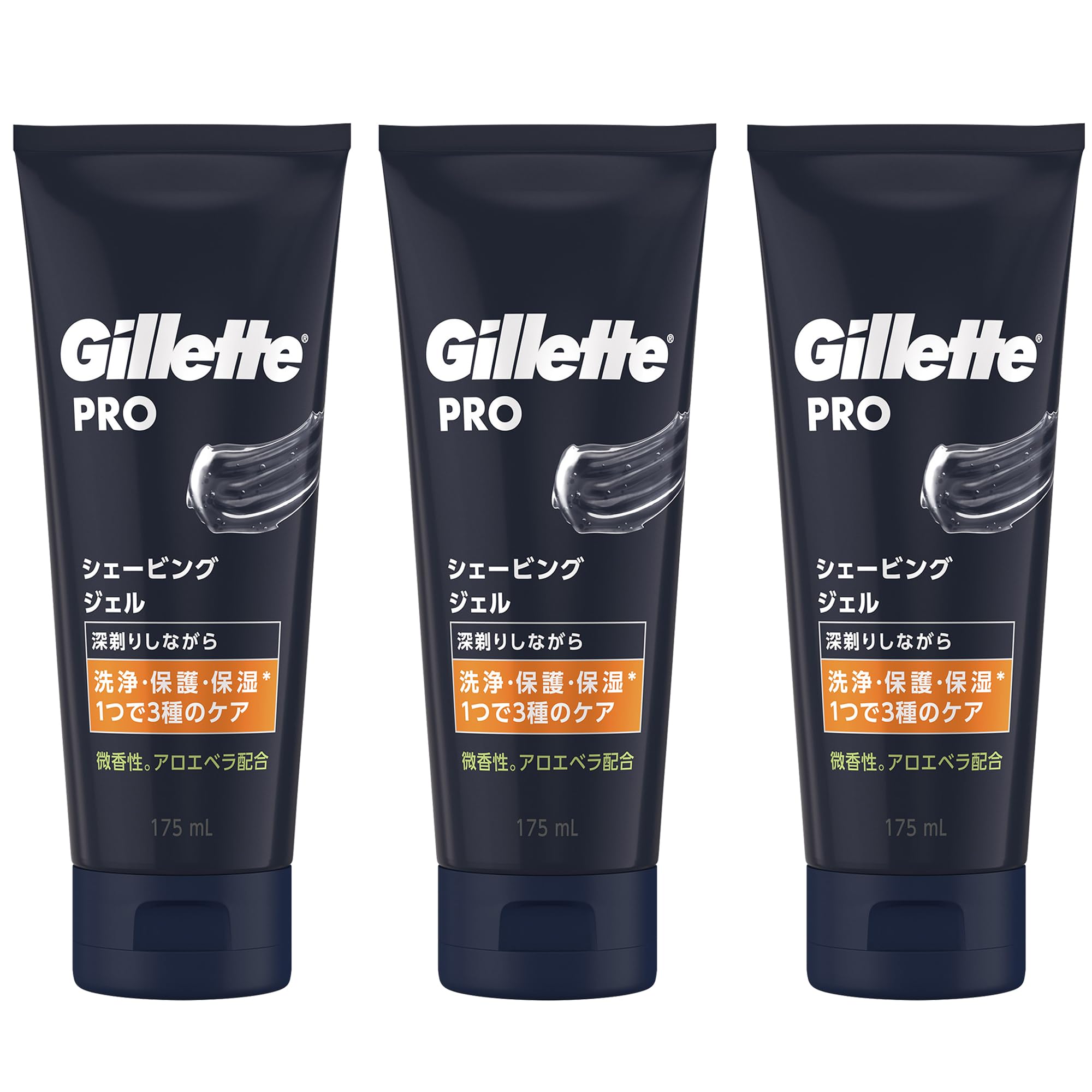 Gillette ジレット プロ シェービングジェル 175ml×3 髭剃り カ…