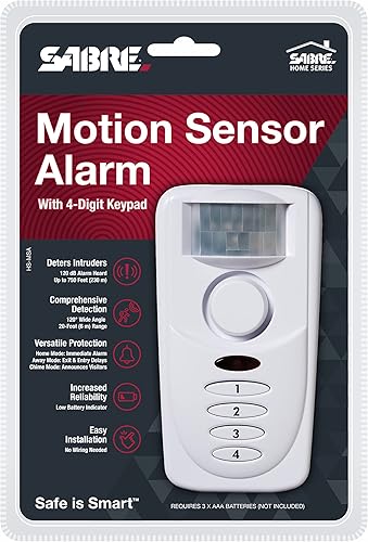 Miniatura 9 de SABRE Sensor de movimiento inalámbrico con sistema de alarma de seguridad antirrobos con sirena de 120 dB y detección con ángulos de amplia visión