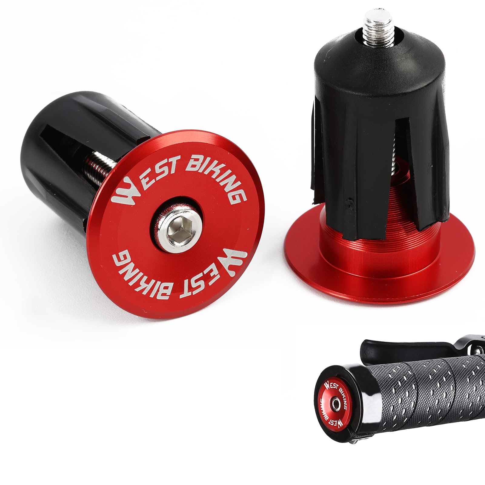 2 Pezzi Tappi per Manubrio della Bicicletta, Tappi per estremità Manubrio Bici, Tappi Terminali Manubrio in Alluminio per Biciclette, Compatibili con MTB, Bici da Strada, BMX