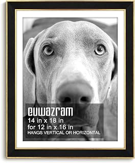 14x18 Poster Frame with Mat for 12x16, Suede Black