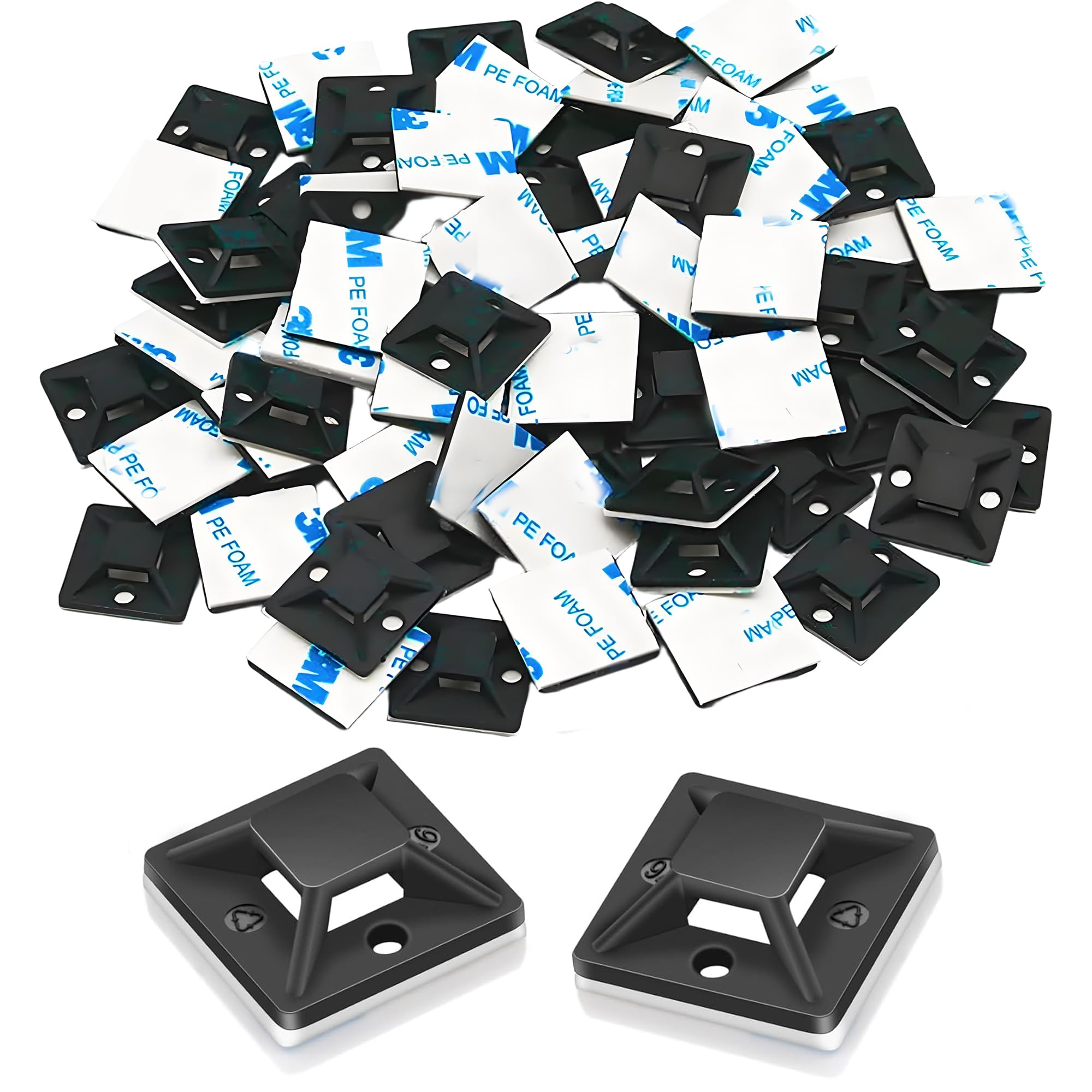 Supporto Autoadesivo 28x28 mm per Fascette 100 Pz Beige - Fascette Fermacavi - Manutenzione - Accessori
