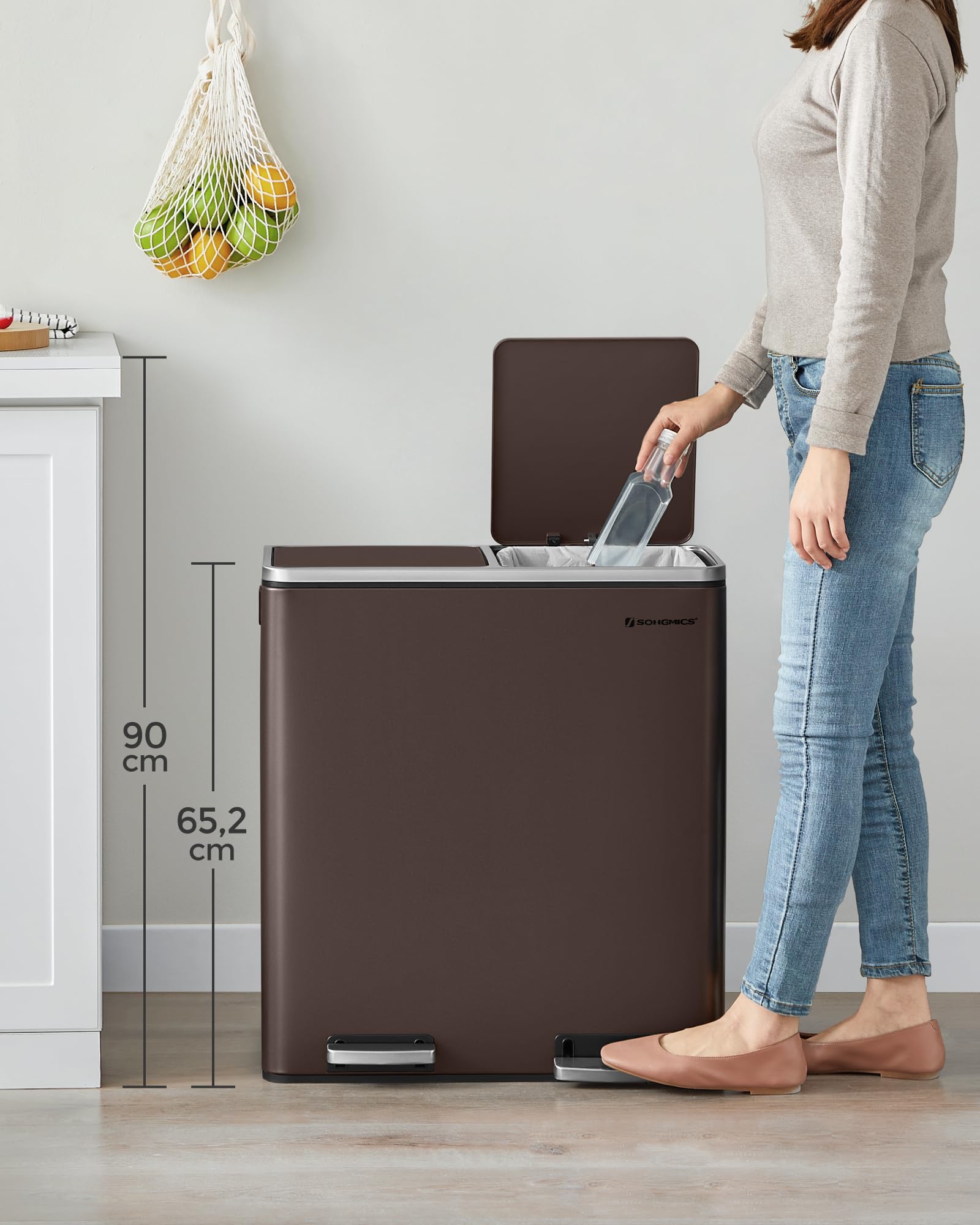 SONGMICS ダストボックス 2分別 ペダル式 2x30L LTB60NL Amazon