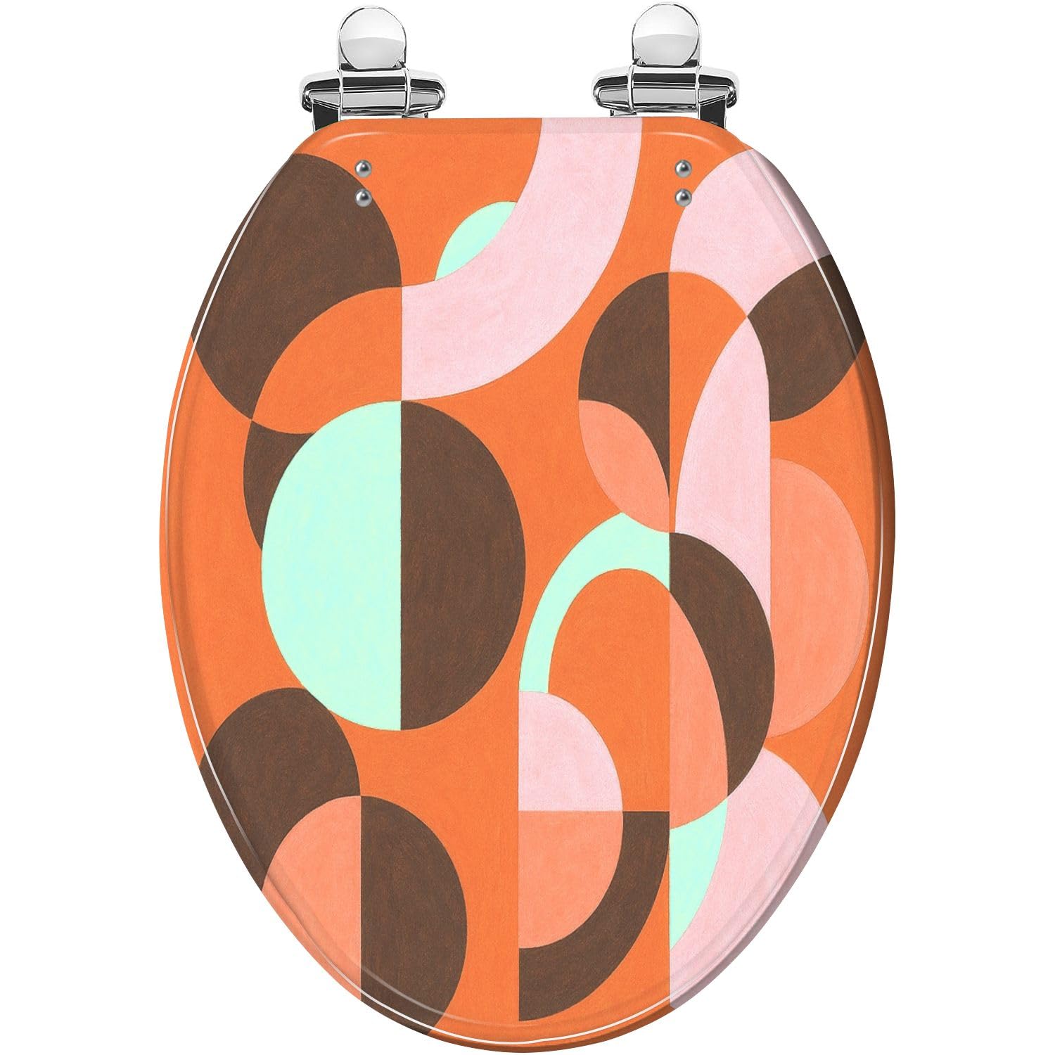 Retro Toilet seat, Adjustable, Lightweight, Durable, Portable, User-Friendly, Compact, Elongated, Resin, Orange, Brown, Pink