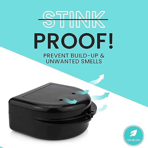 Miniatura 4 de FRESH KNIGHT Estuche de retención (paquete de 2). Estuche de retención con orificios de ventilación. Estuche perfecto para dentadura, funda