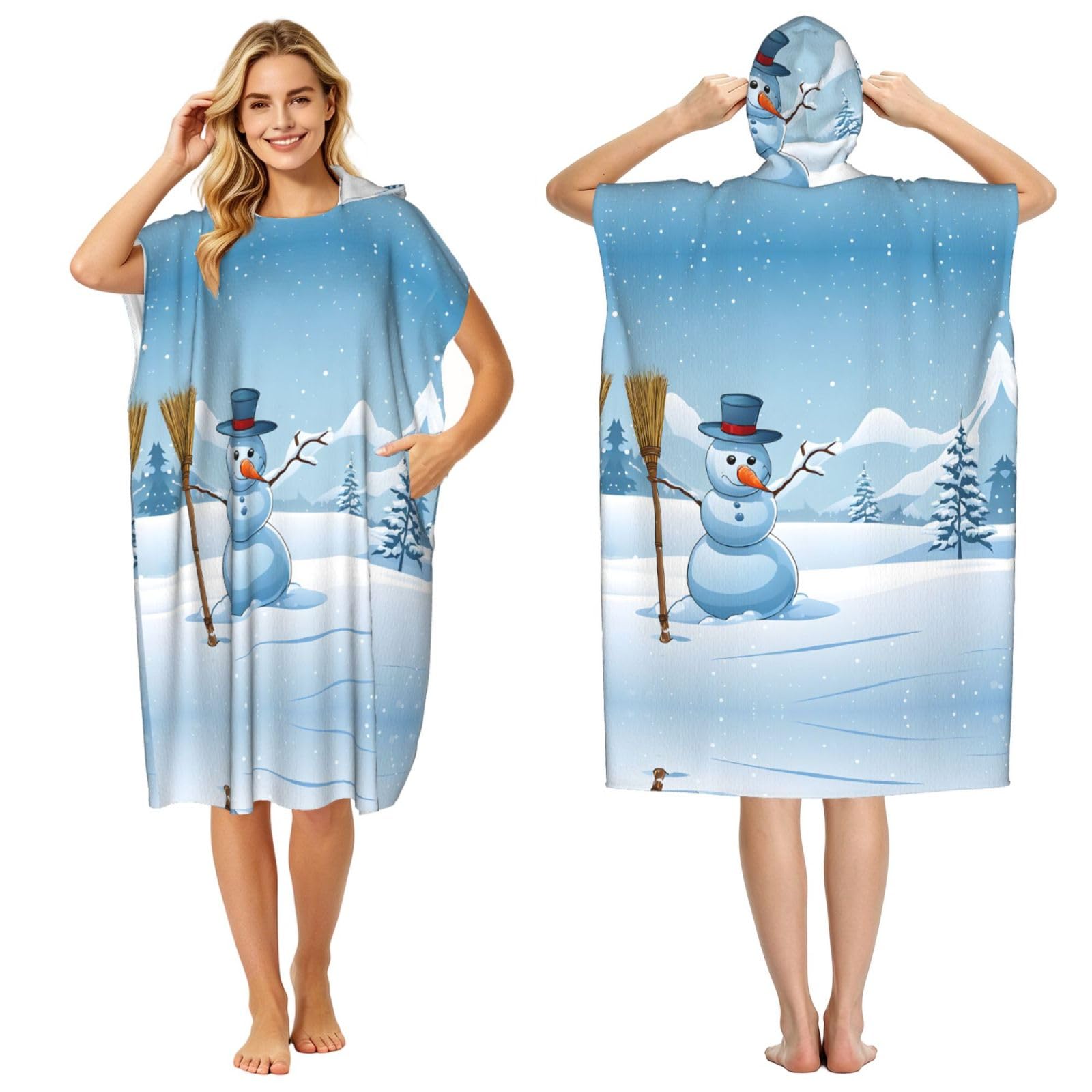Peignoir à capuche imprimé pour la plage et la piscine en vacances