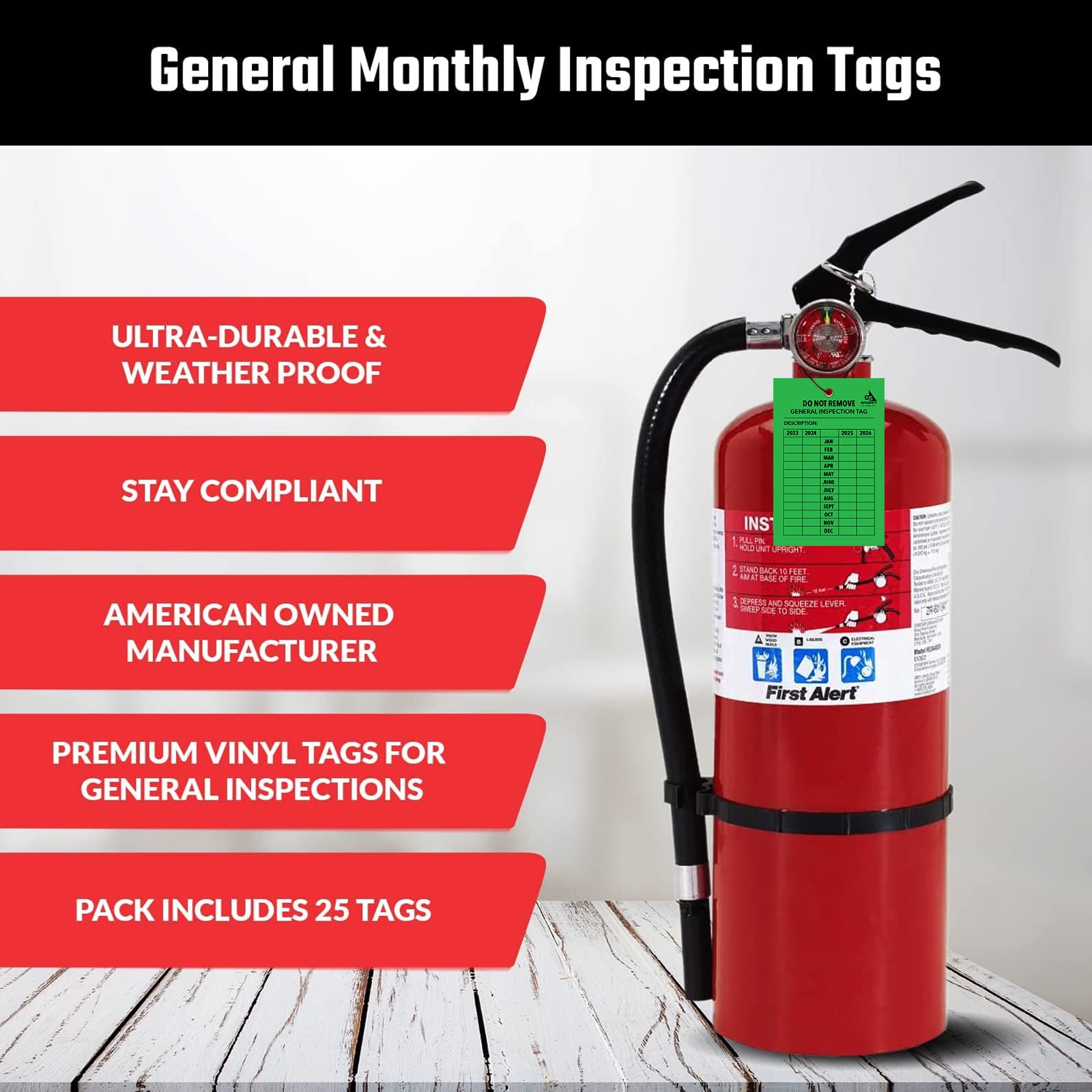 Snapklik.com : GOTSAFETY General Monthly Inspection Tags - 25 Pack For ...