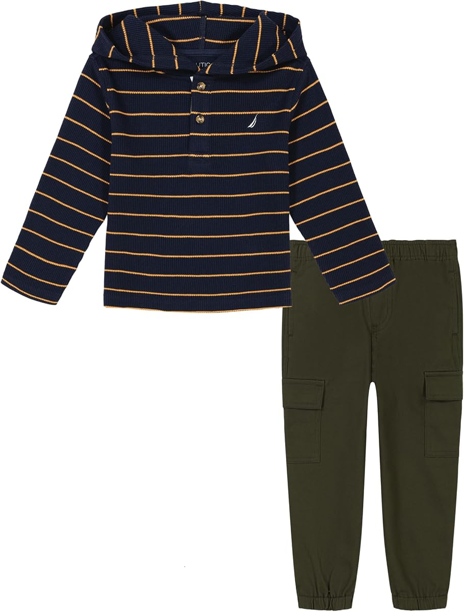 Conjunto de pantalón con capucha y tapeta de 2 piezas para niño