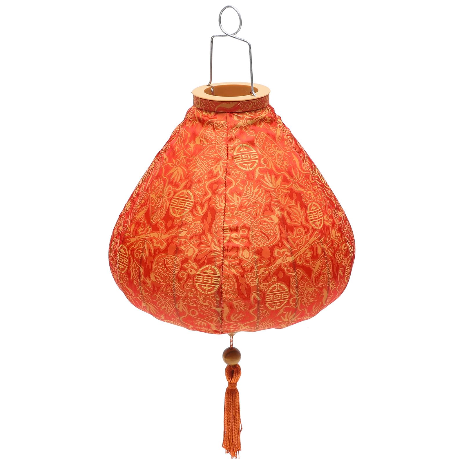 Lanterne vintage orange avec poignée : luminaire en métal pour décoration de vacances