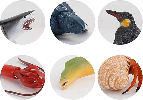Miniatura 4 de 22 figuras de animales marinos marinos de mar criaturas del océano modelos de acción de peces ballena tiburón tortuga adorno educativo juguete