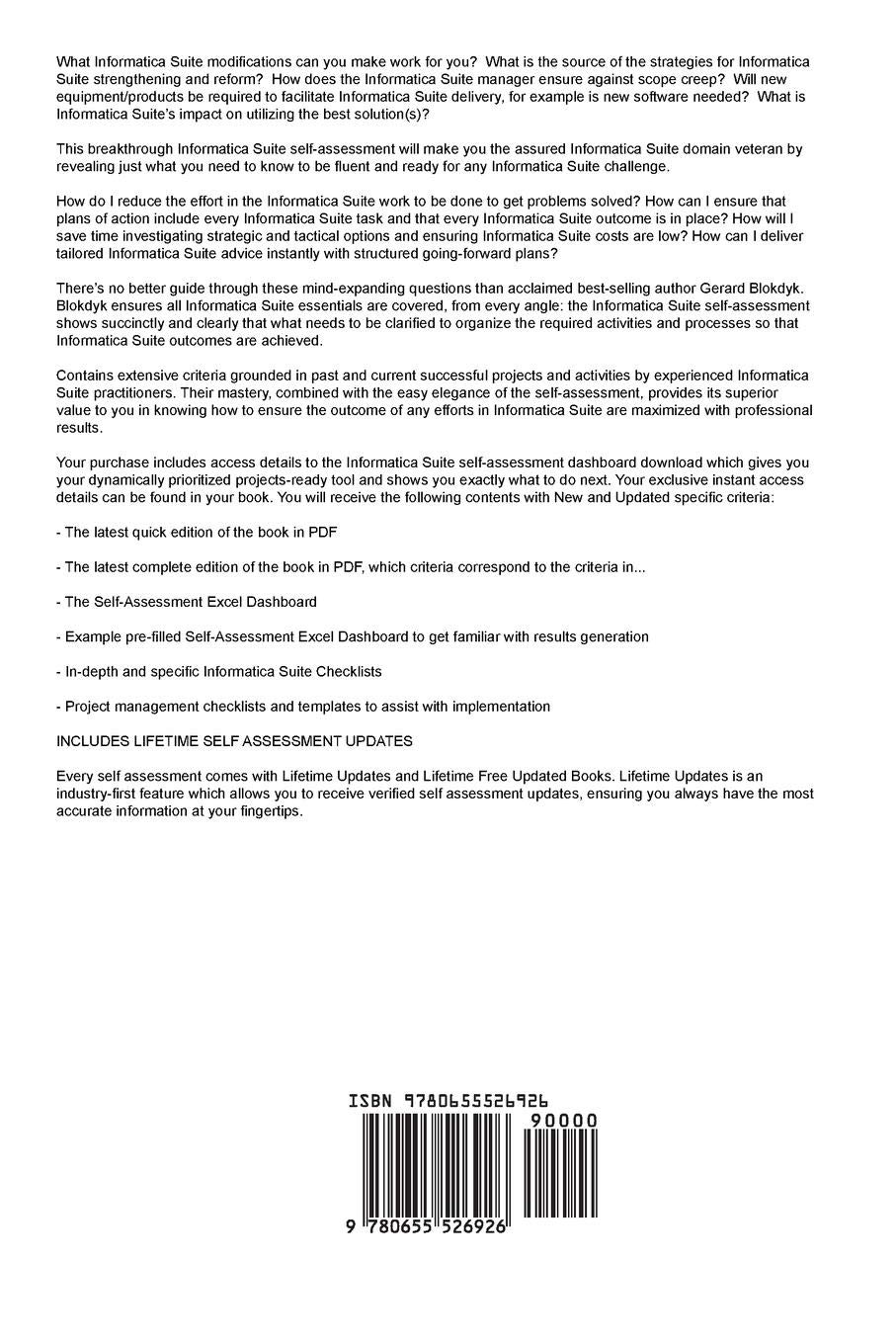 Informatica Suite Complete Self-Assessment Guide