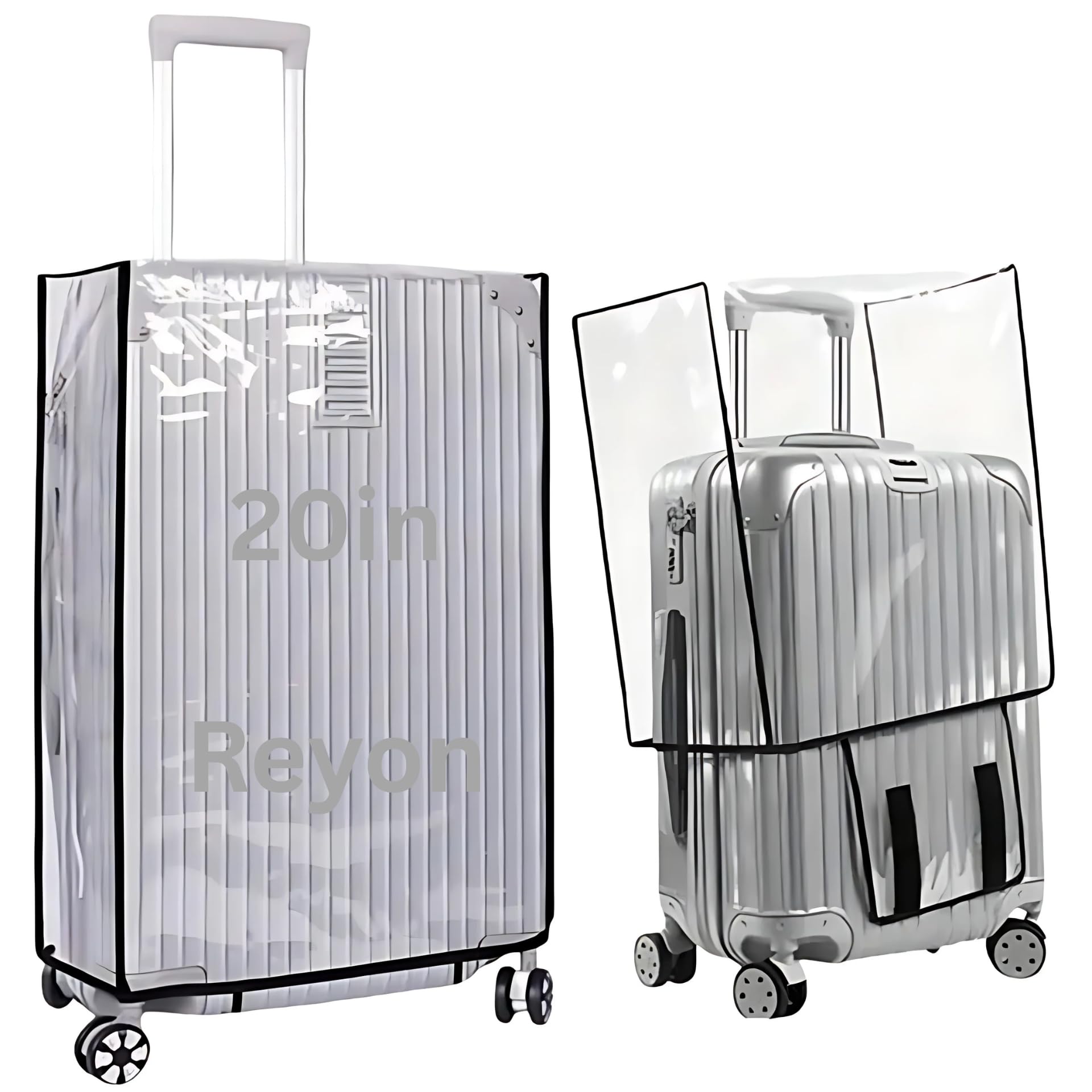 1pc Transparent Luggage Protector Cover – Durable Travel Accessory, Fits 50.8cmSuitcases, Luggage, Baggage Shield,Travel Essentials, Lightweight Transparent Cover for Frequent Travelers-image-9