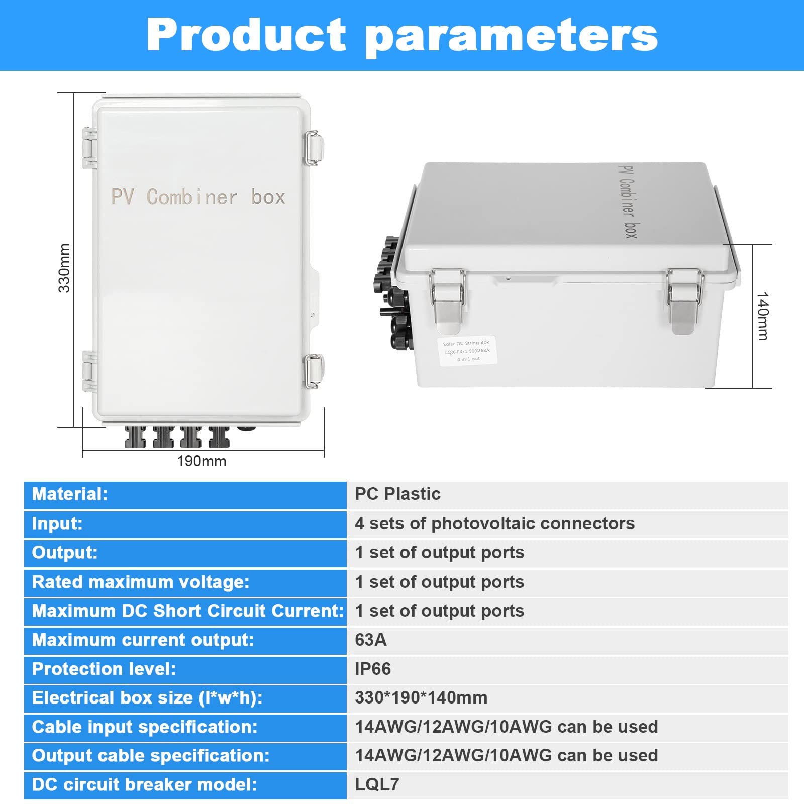 Scatola Combinatrice Fotovoltaica 2 Stringhe - Con Interruttore 63A E Fusibili 30A, Per Pannelli Solari - Foto 7