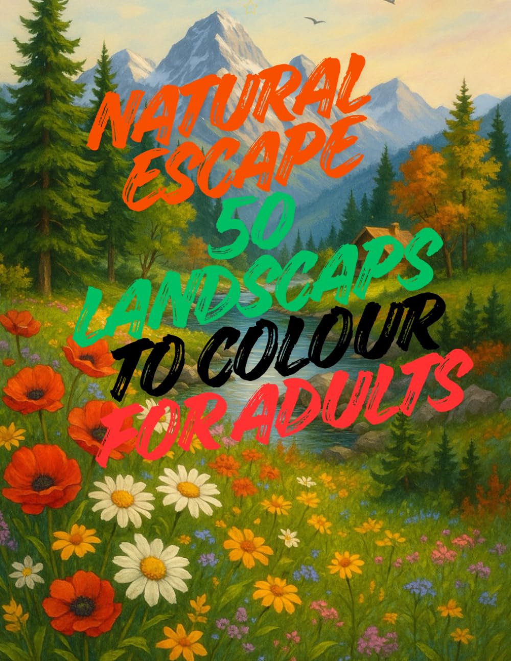 Natural Escape: 50 Landscapes to Colour for Adults: Immerse yourself in a world of calm and serenity with “Natural Escape: 50 Landscapes to Colour for Adults.”