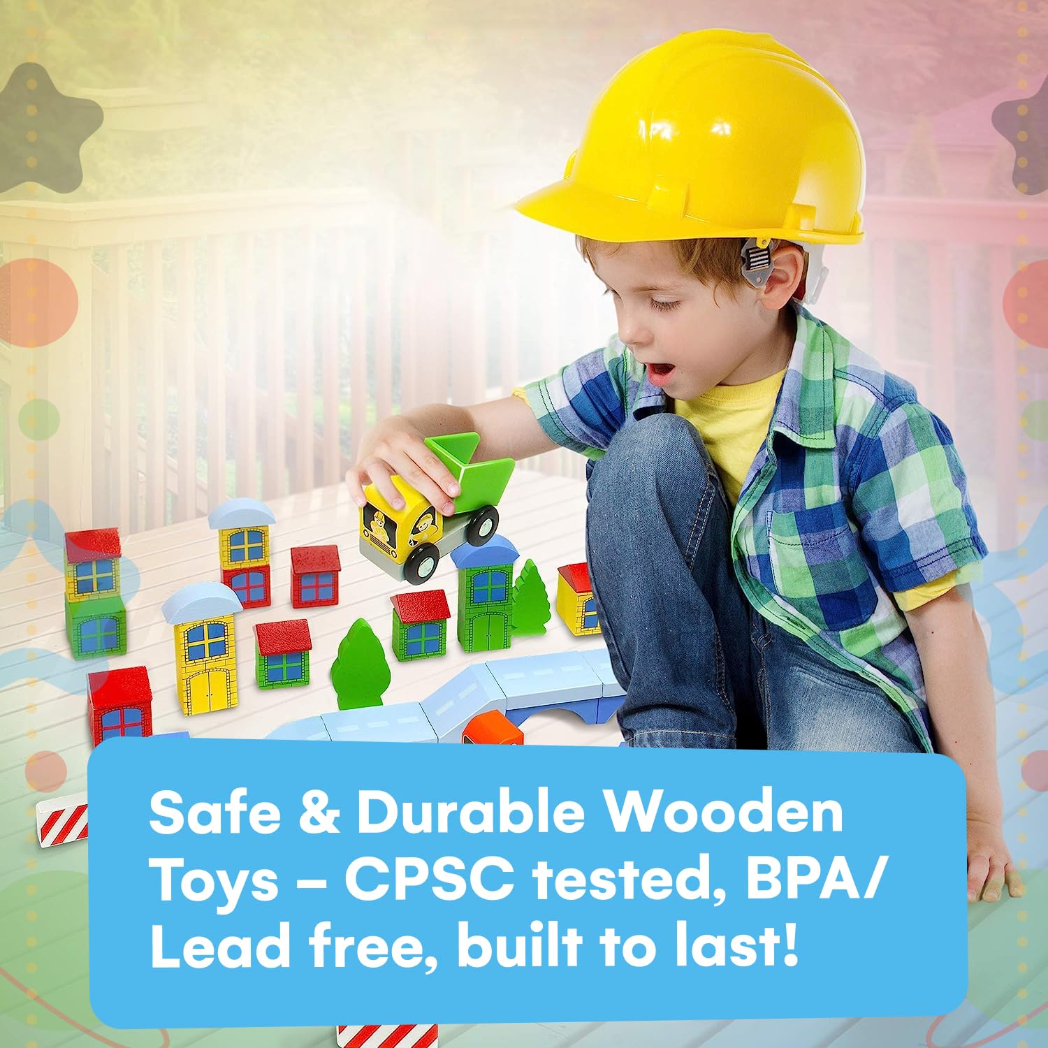 Amazon.co.jp: Kidzlane 木製建築現場ビルディングブロック - 50ピース