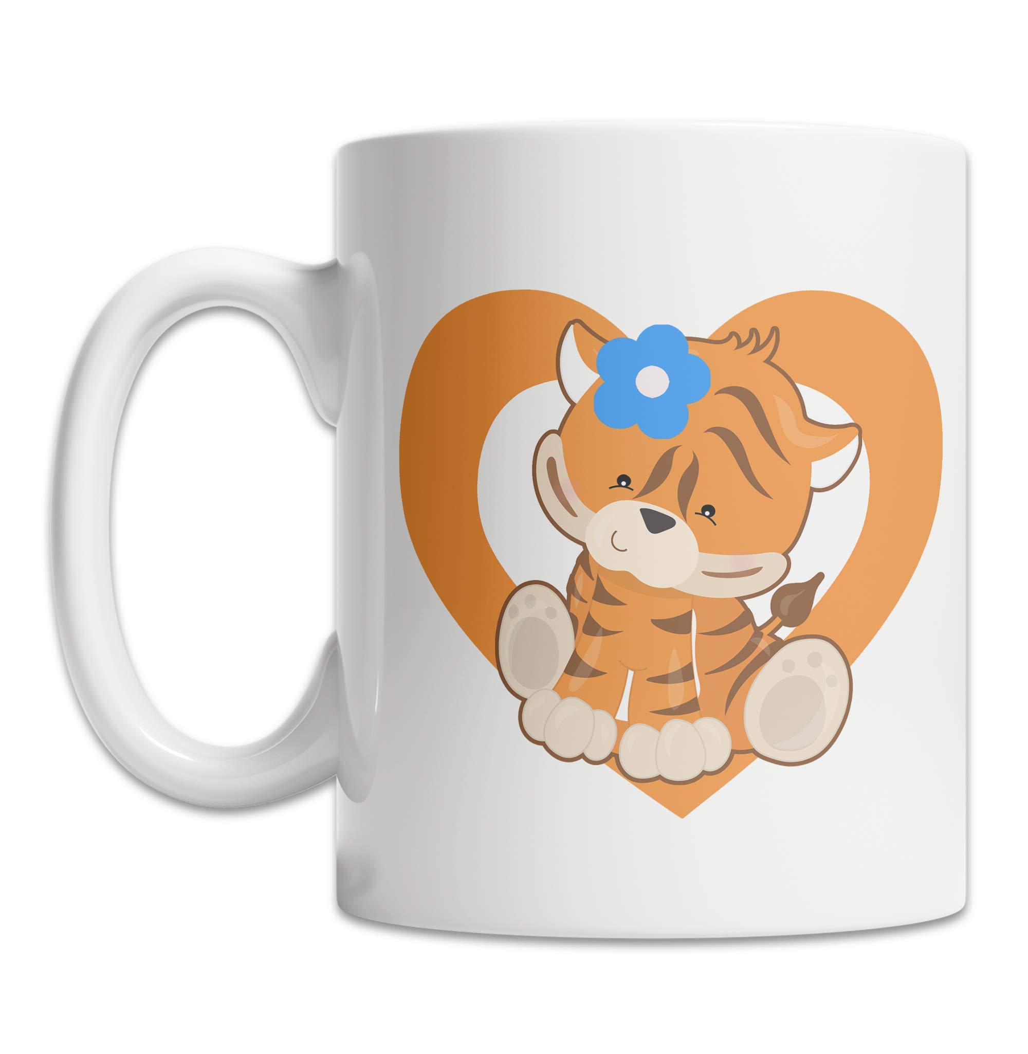 Amazon.com | I Love Baby Tigers Mug - Kawaii Baby Tiger in Heart