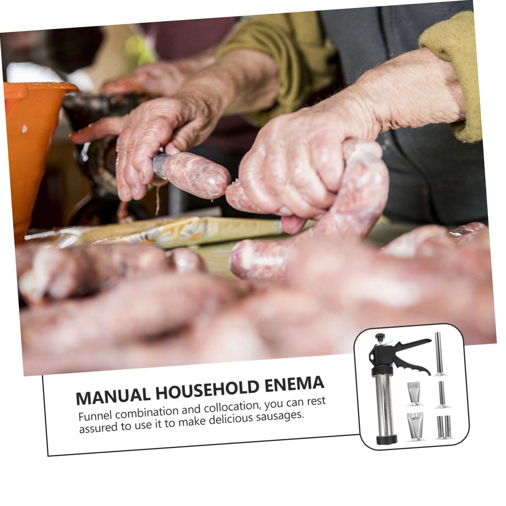 STOBAZA Insaccatrice Manuale per Salsicce Tubo per Insaccatura Fornitura per Produzione di Salsicce Gadget da Cucina Utile