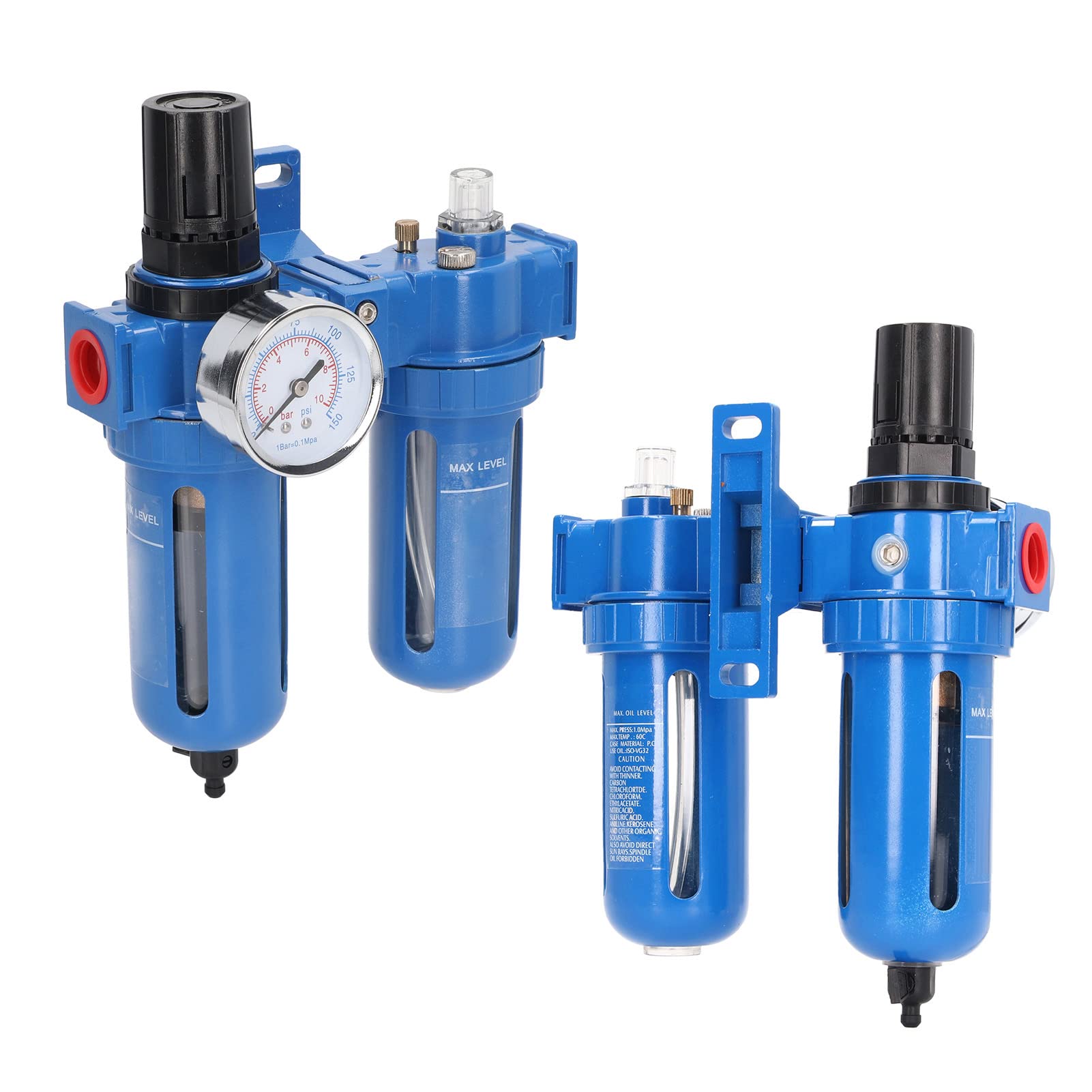 Regolatore del Filtro Dell'aria Compressa Filtro Dell'aria Separatore D'acqua a 2 Stadi in Lega di Zinco Ad Alta Durezza per Officina in Lega di Zinco (1/2"NPT)