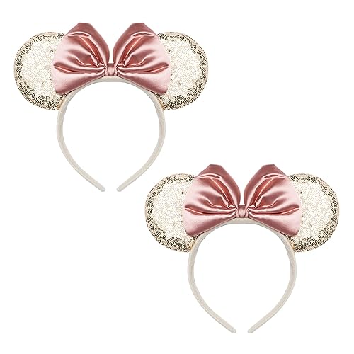 2 diademas de orejas de ratón, lazos brillantes para fiestas de cumpleaños, eventos temáticos, un complemento perfecto para tus artículos esenciales