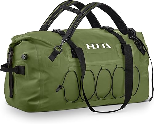 HEETA Bolsa de lona impermeable para motocicleta, mochila seca para motocicleta, 60L80L, extra grande, bolsas de viaje con correas y asas para