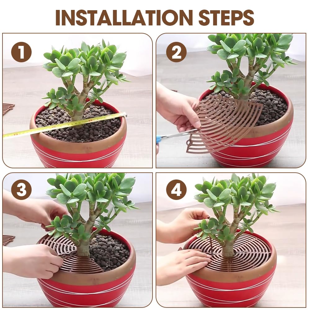 mizikuu 4 Pièces Protection Plante Chat, 30cm Grille Protection Plante Cadre de Grille de Couverture avec 16 Clous de Sol pour Plantes en Pot Grille Pot Fleur de Couverture de Jardin