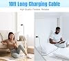 4 Paquetes de 10ft USB-C a USB-C Cables de Carga Rápida (100W/5A) - Negro | Cable Duradero Compatible con Samsung Galaxy S26, S25, S24, S23 y iPhone 17, 16, 15 Extra Largo para Hogar, Oficina y Viajes 7