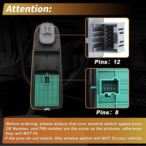 A ABSOPRO Power Window Switch for Fiat Ducato for Citroen Relay 1608705680