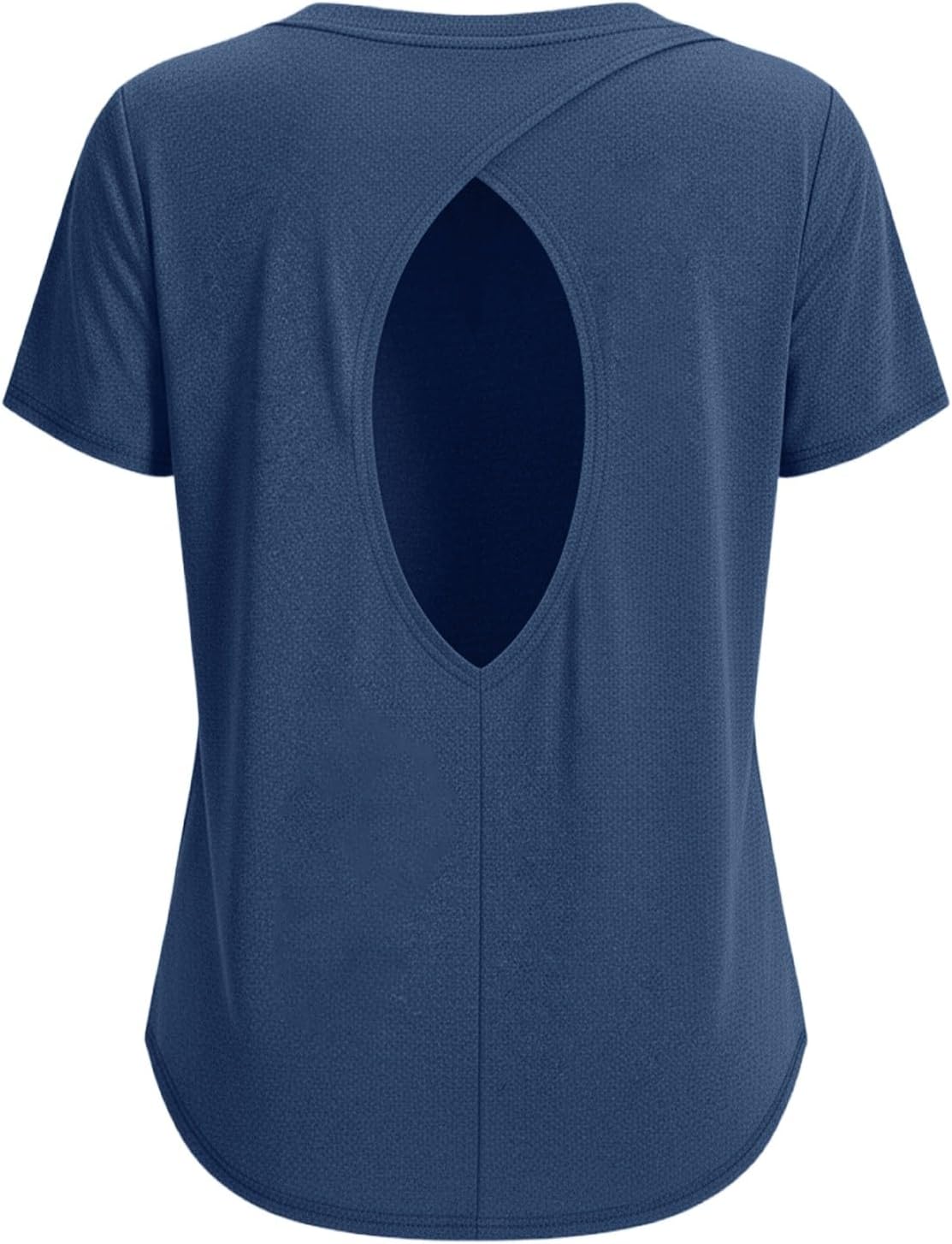 Back Hollow Workout Tops Womens Activewear T-Shirts Quick Dry Short Sleeve Sports Tee Running Yoga Shirt