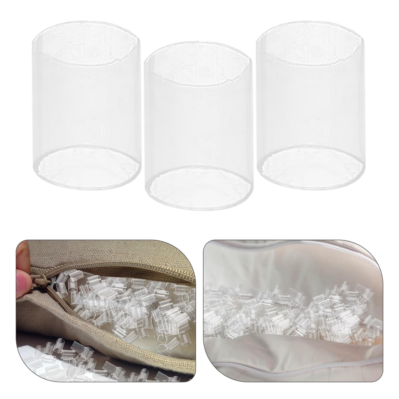 Relleno de Almohada Transparente de PE 6X8 MM 1 Paquete 1 Kg Material Elástico y Transpirable para Cojines y Almohadas de Sofá Relleno Portátil Ajustable para Manualidades y