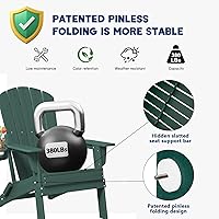 Vista 7 de Plawdlik - Silla plegable Adirondack, probada según SGS, textura de madera con portavasos, resistente a todo tipo de clima, cómoda para junto a