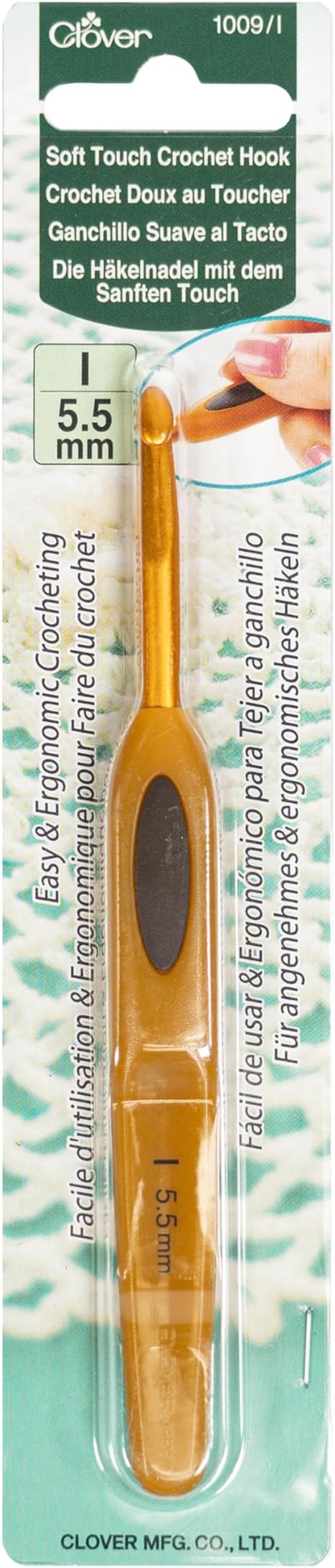 Clover Soft Touch 5.5-mm Crochet Hooks, Size I (1009/I)