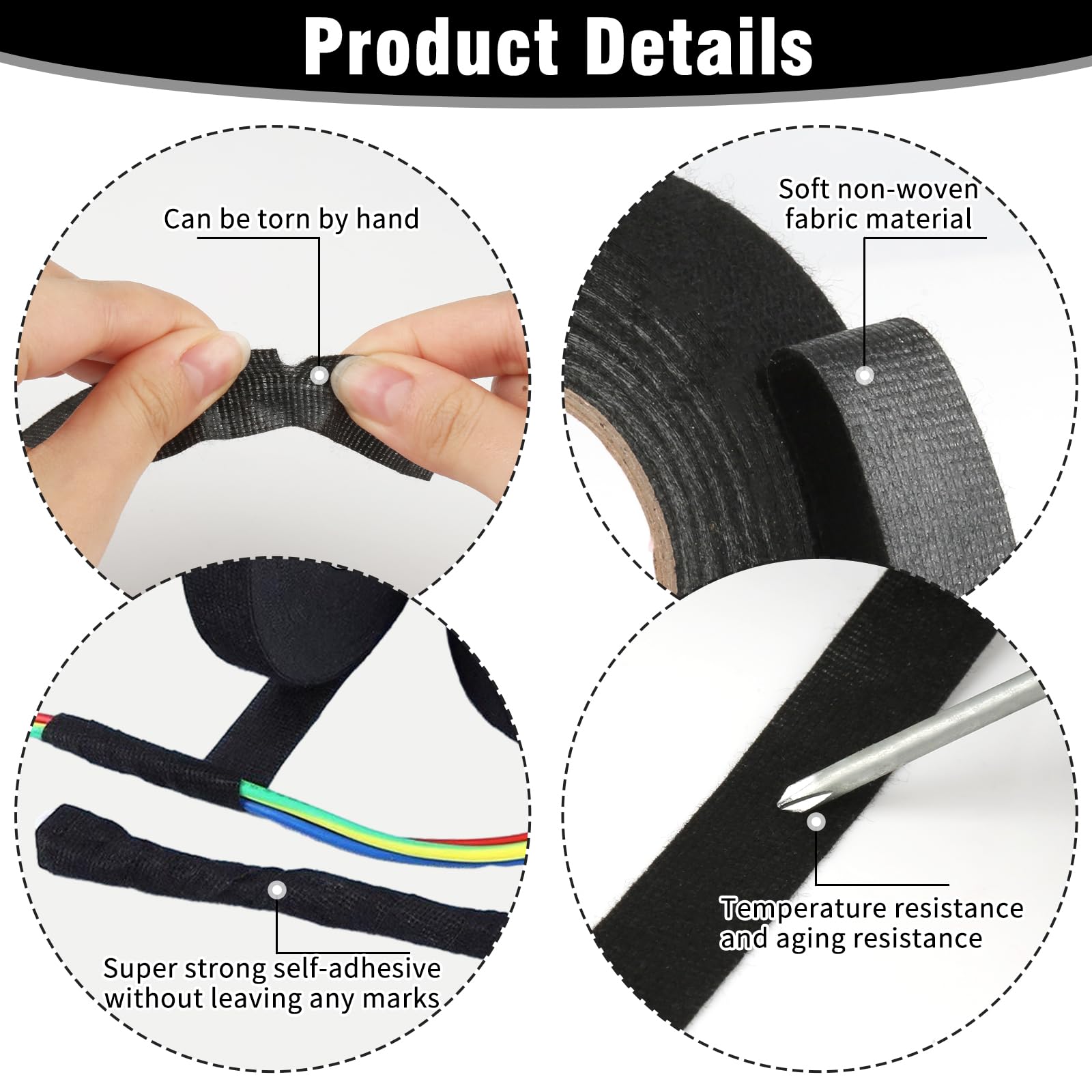 The Felt Store vilttape zelfklevend, 10 mm breed, 4 mm dik, 4 m lang, grijs gevlekt, afdichtingstape van wolvilt voor bijvoorbeeld isolatie en bescherming tegen rammelen - Made in Germany