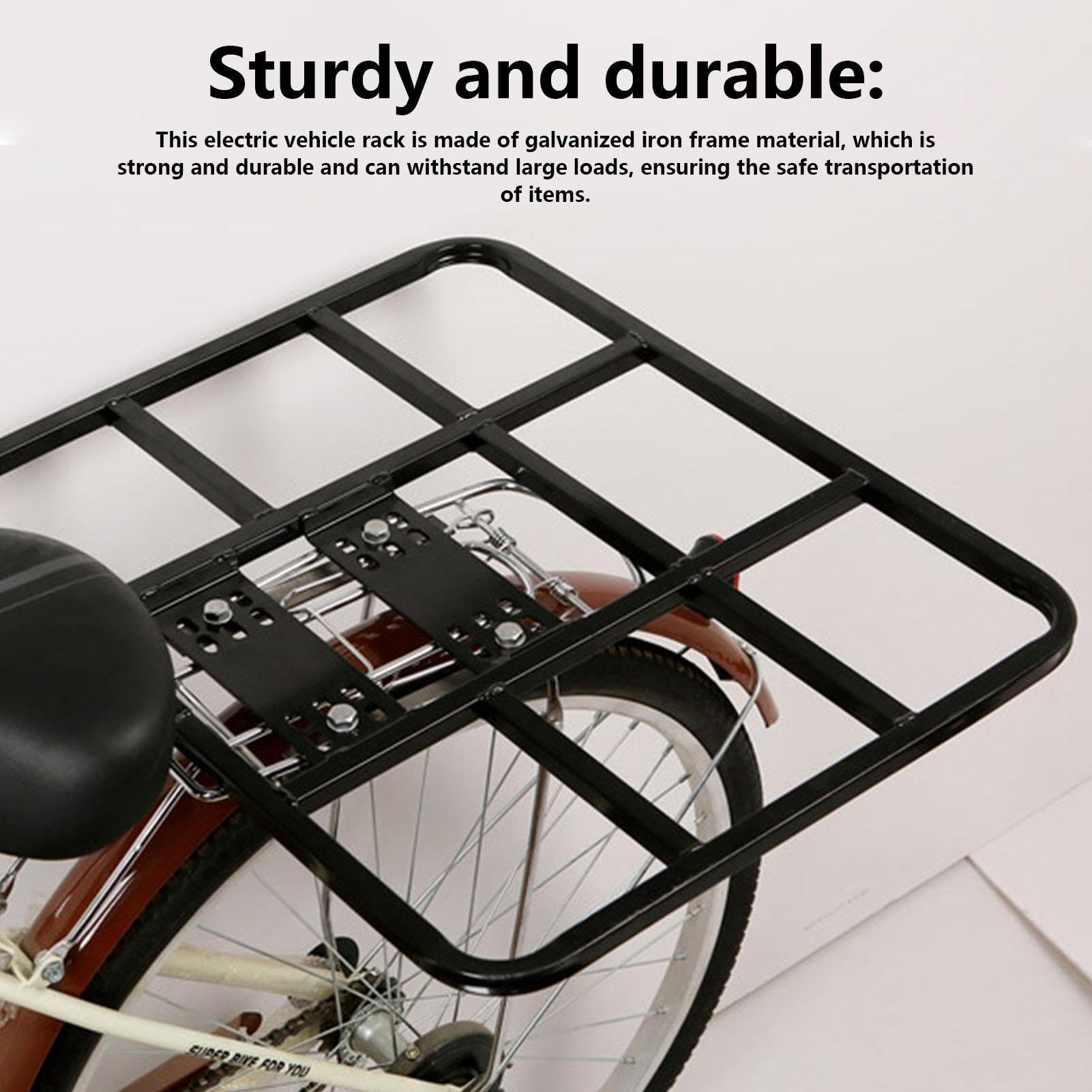 Portaequipajes para vehículos – Estante trasero universal de metal de 60 cm, estante de carga de alta resistencia, soporte de almacenamiento de bicicleta eléctrica, transporte resistente, estante para