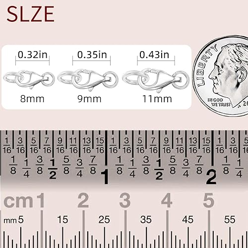 Miniatura 2 de Cierres de langosta para fabricación de joyas S925 cierre de langosta con anillos de salto para collares, pulseras, plata de ley 925 fabricada en