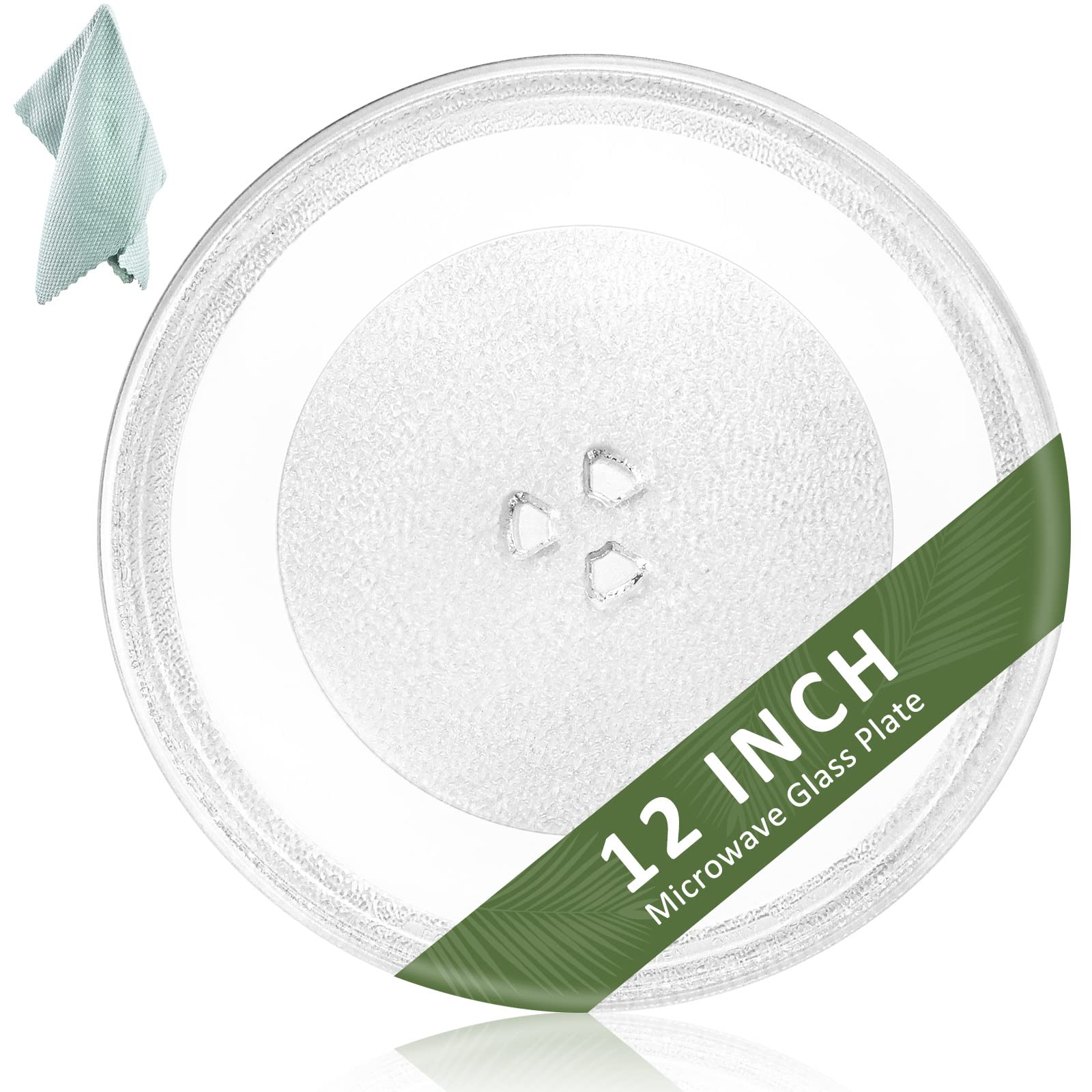 12 Inch W10337247 Microwave Glass Turntable Plate Replacement Compatible with Whirl-Pool A-mana May-tag Microwave Replaces W11367904 W11291538 AP6872022 PS12711337 Turntable Tray by Fetechmate
