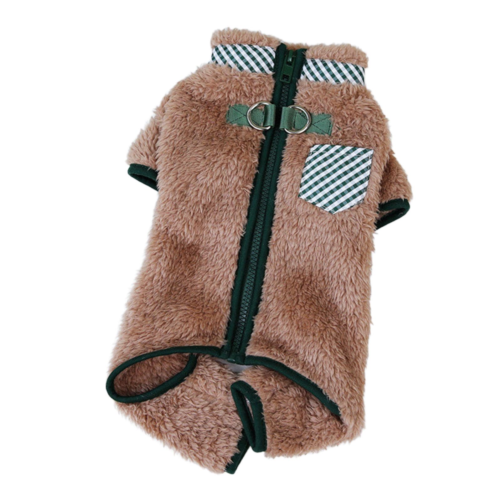 Dog Fleece With Double Ring, Buttoned Thermal Clothing, Sweater, Female Jumper, Jacket With Leash Ring Vkm640 (B, XS)