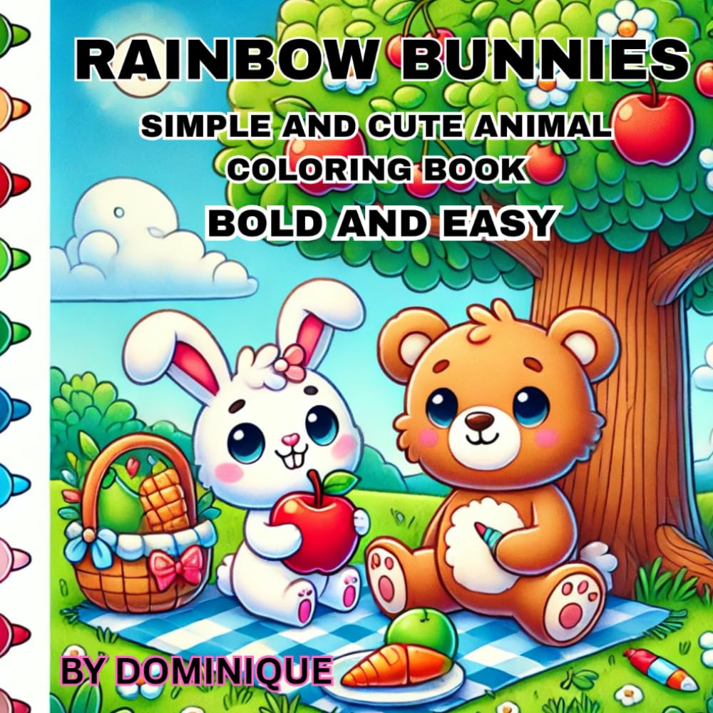RAINBOW BUNNIES: SIMPLE AND CUTE ANIMAL COLORING BOOK
